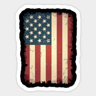 Weathered Resilience: Distressed Stars and Stripes Sticker